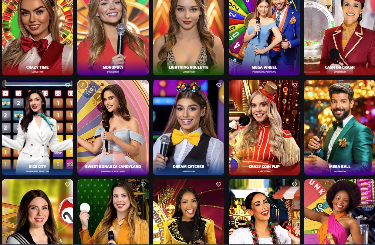 Sélection variée de jeux de casino en ligne proposés par BdmBet Casino.